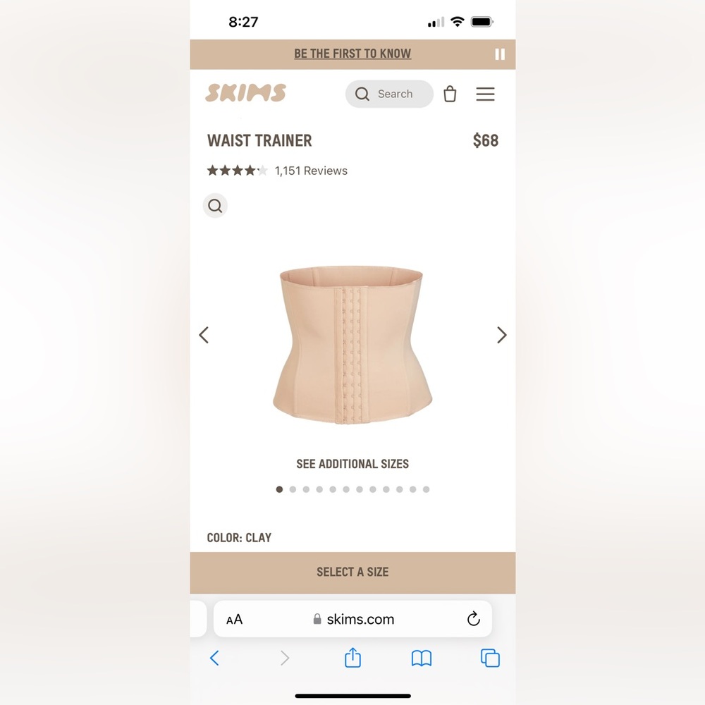 Skims waist trainer. Excellent condition.